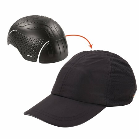 ERGODYNE Skullerz 8947 Lightweight Baseball Hat and Bump Cap Insert, X-Small/Small, Black 23450